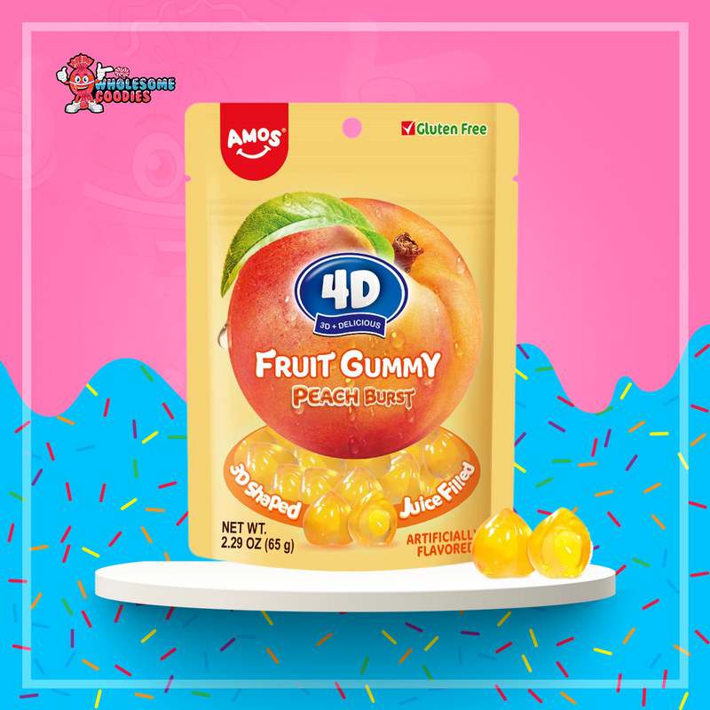 Amos 4D Fruit Gummy Peach 170g