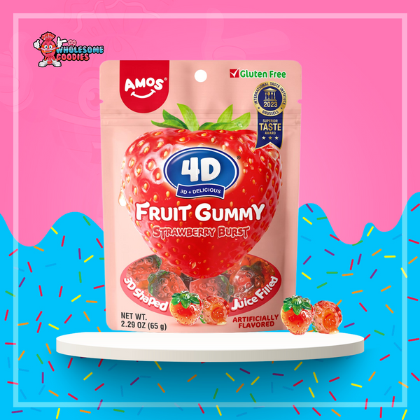 Amos 4D Fruit Gummy Strawberry Burst 170g