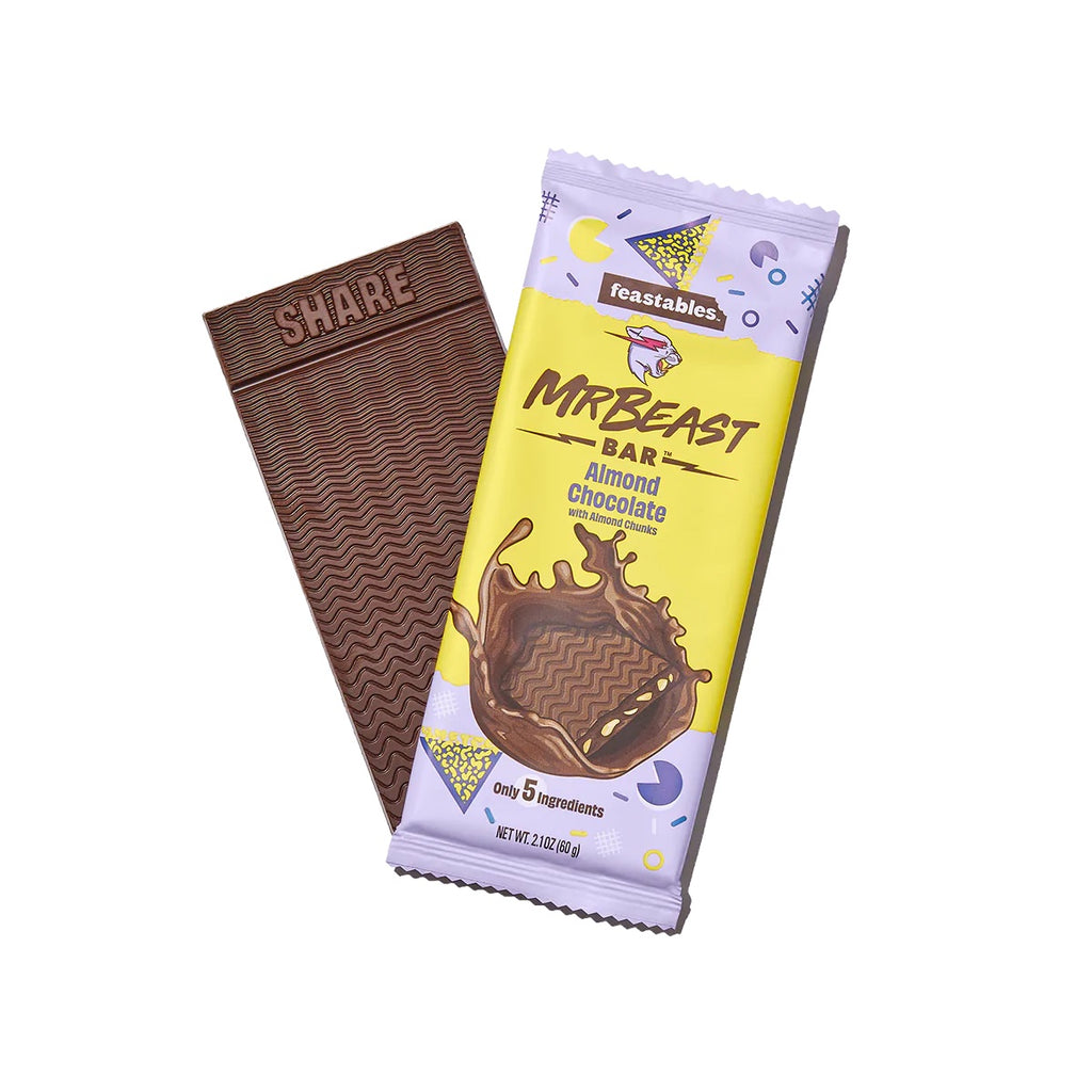 Feastables MrBeast Dark Chocolate Sea Salt Bar, 2.1 oz, 1 Bar